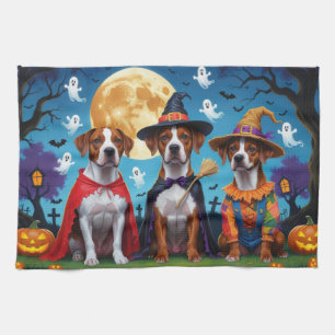 Rhodesian Ridgeback Dogs Pumpkin Halloween Funny  Tea Towel