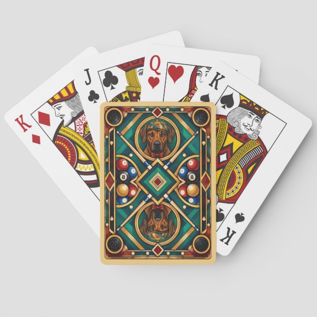 Rhodesian Ridgeback, Geometric Mosaic Playing Cards (Back)