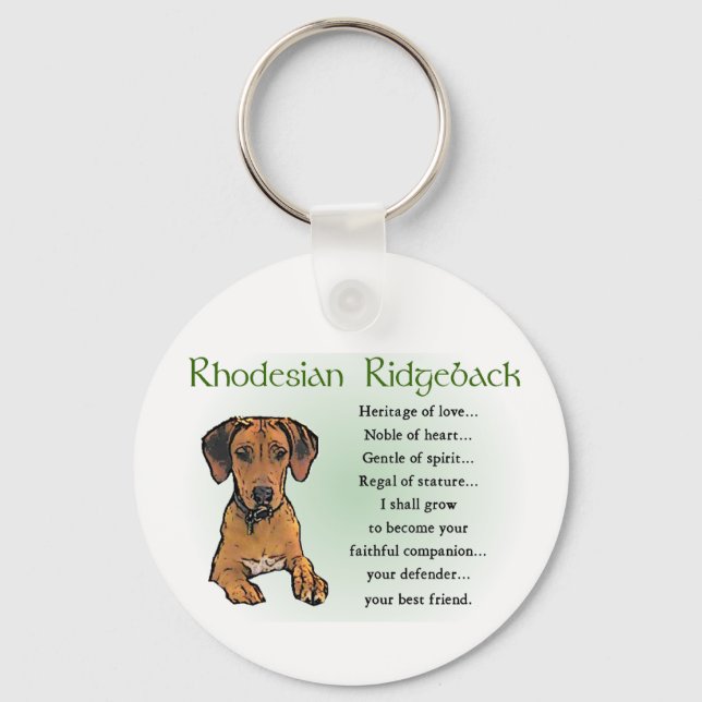 Rhodesian Ridgeback Gifts Key Ring (Front)