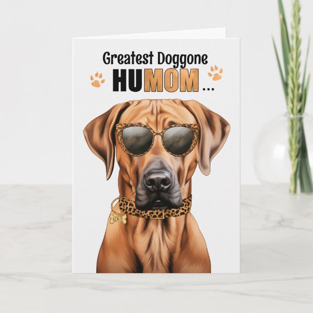 Rhodesian Ridgeback Greatest HuMOM Mother's Day Holiday Card (Front)