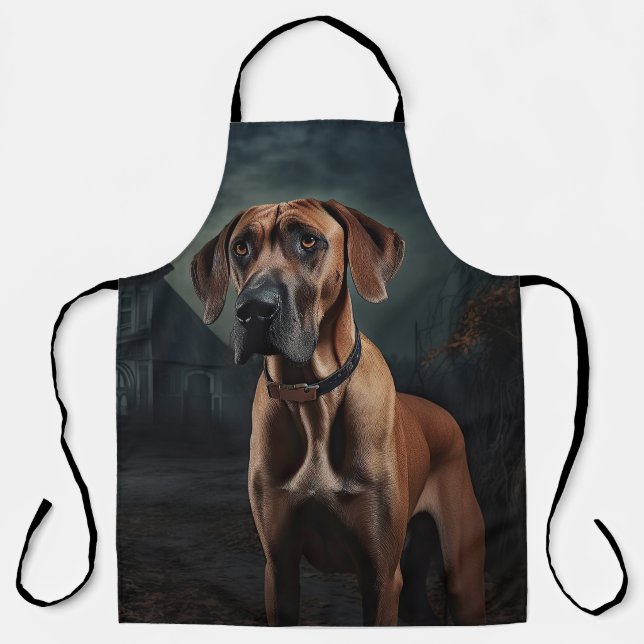 Rhodesian Ridgeback Halloween Scary  Apron (Front)