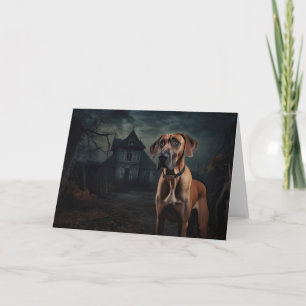 Rhodesian Ridgeback Halloween Scary Card
