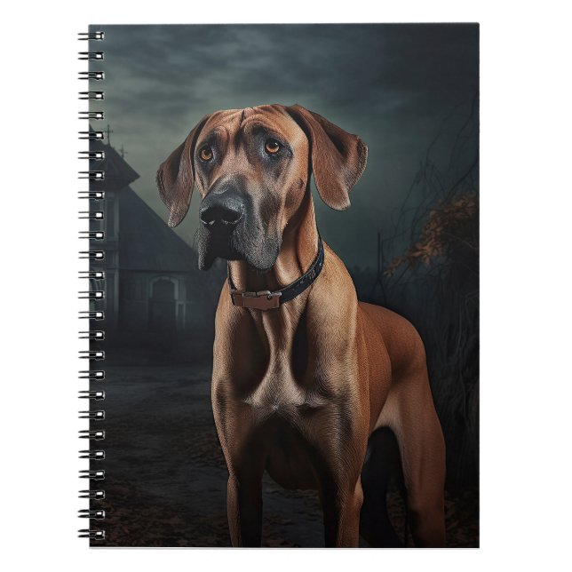 Rhodesian Ridgeback Halloween Scary  Notebook (Front)