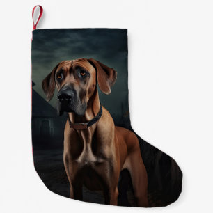 Rhodesian Ridgeback Halloween Scary  Small Christmas Stocking