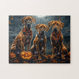 Rhodesian Ridgeback Halloween Spooky  Jigsaw Puzzle