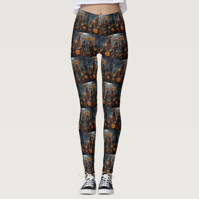 Rhodesian Ridgeback Halloween Spooky  Leggings (Front)