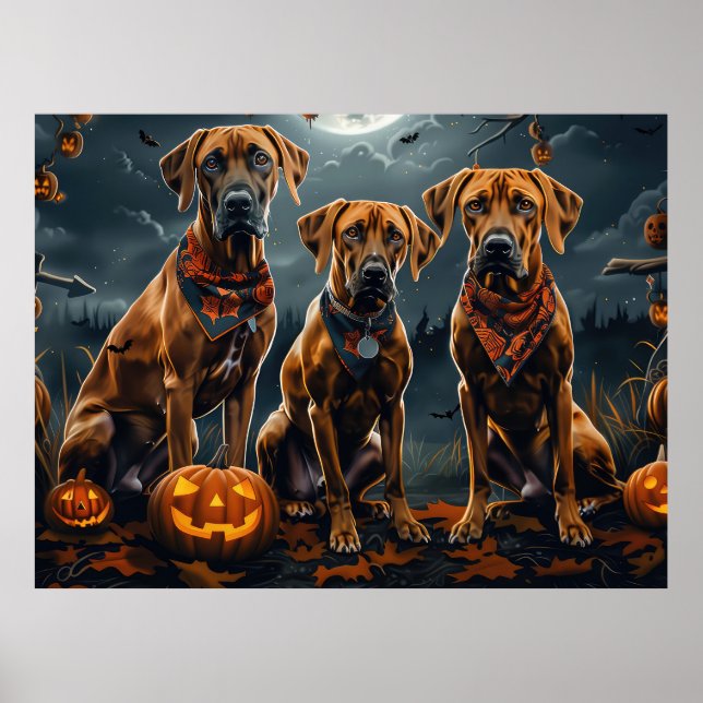 Rhodesian Ridgeback Halloween Spooky  Poster (Front)