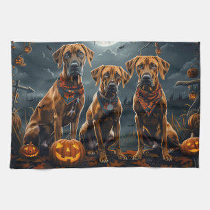 Rhodesian Ridgeback Halloween Spooky  Tea Towel