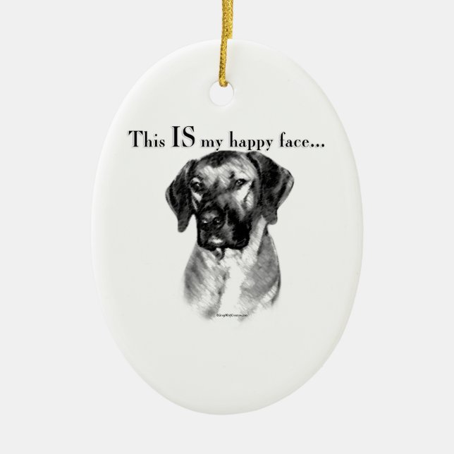 Rhodesian Ridgeback Happy Face Ceramic Tree Decoration (Front)