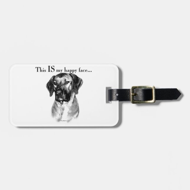 Rhodesian Ridgeback Happy Face Luggage Tag (Front Horizontal)