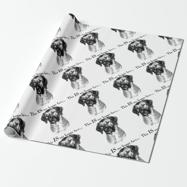 Rhodesian Ridgeback Happy Face Wrapping Paper (Unrolled)