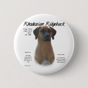 Rhodesian Ridgeback History Design 6 Cm Round Badge