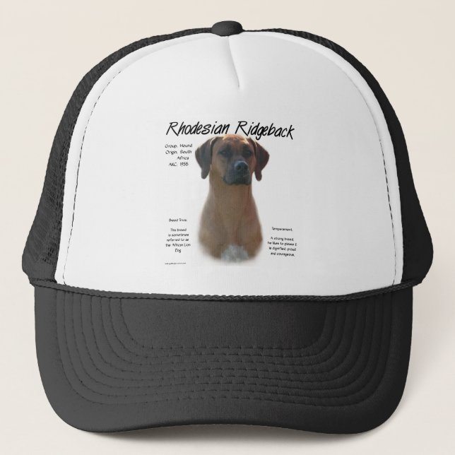 Rhodesian Ridgeback History Design Trucker Hat (Front)