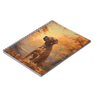 Rhodesian Ridgeback in Autumn Leaves Fall Inspire Notebook