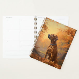Rhodesian Ridgeback  in Autumn Leaves Fall Inspire Planner