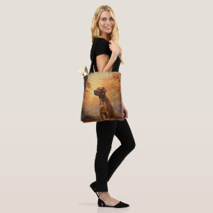 Rhodesian Ridgeback in Autumn Leaves Fall Inspire Tote Bag