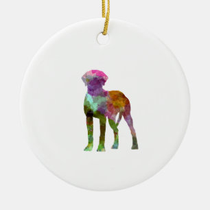 Rhodesian Ridgeback in watercolor Ceramic Tree Decoration