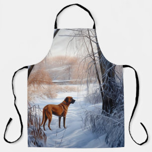 Rhodesian Ridgeback Let It Snow Christmas  Apron
