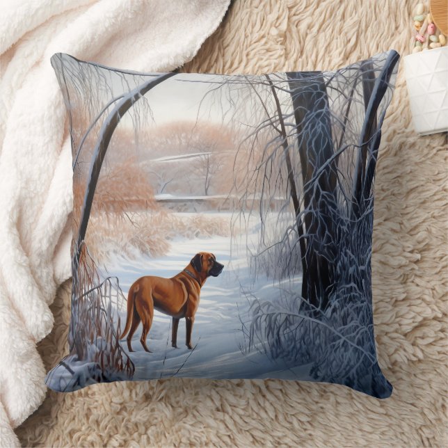 Rhodesian Ridgeback Let It Snow Christmas  Cushion (Blanket)