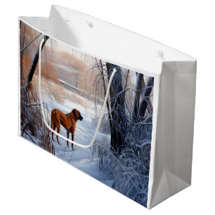 Rhodesian Ridgeback Let It Snow Christmas Large Gift Bag