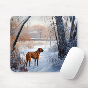 Rhodesian Ridgeback Let It Snow Christmas Mouse Pad