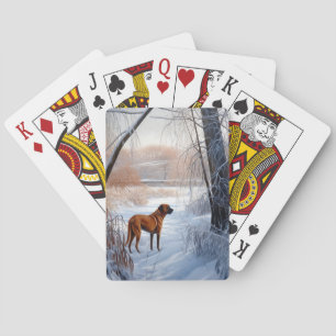 Rhodesian Ridgeback Let It Snow Christmas  Playing Cards
