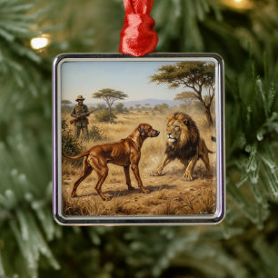 Rhodesian Ridgeback Lion Hound Art Metal Ornament