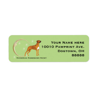 Rhodesian Ridgeback, Moon and Stars Return Address Label