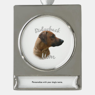 Rhodesian Ridgeback Mum 2 Silver Plated Banner Ornament