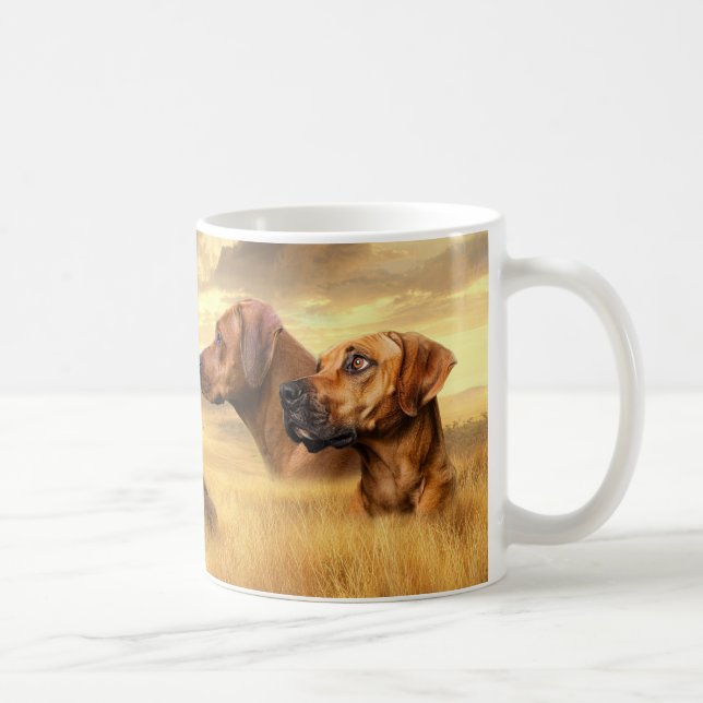 Rhodesian Ridgeback on savannah One of a Kind Mug  (Right)
