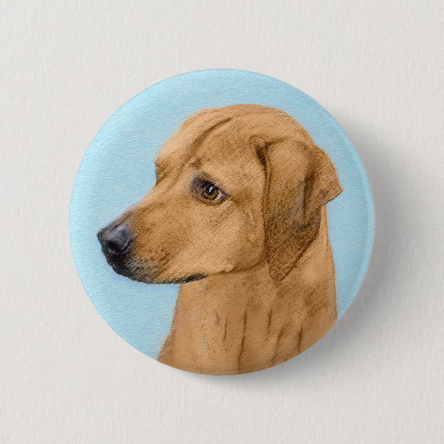 Rhodesian Ridgeback Painting - Original Dog Art 6 Cm Round Badge (Front)
