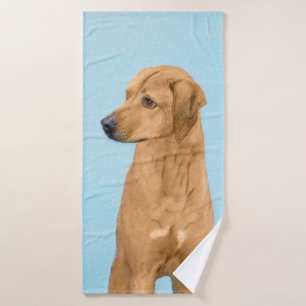 Rhodesian Ridgeback Painting - Original Dog Art Bath Towel Set