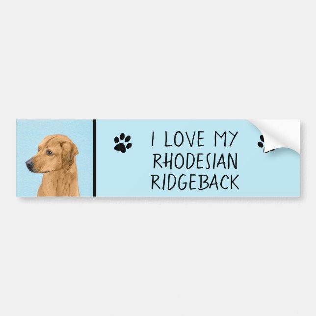 Rhodesian Ridgeback Painting - Original Dog Art Bumper Sticker (Front)