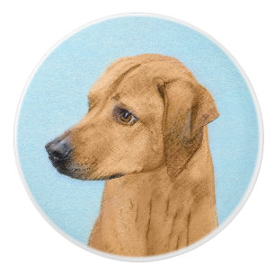 Rhodesian Ridgeback Painting - Original Dog Art Ceramic Knob