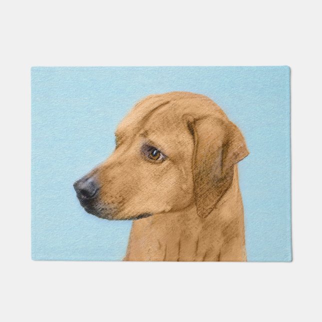 Rhodesian Ridgeback Painting - Original Dog Art Doormat (Front)