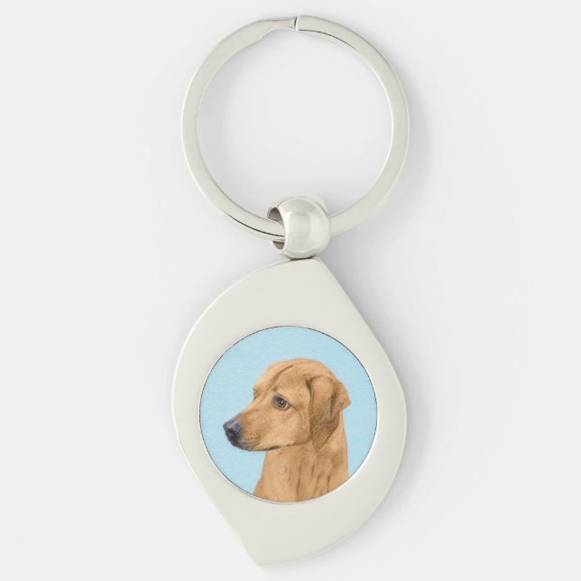 Rhodesian Ridgeback Painting - Original Dog Art Key Ring (Front)