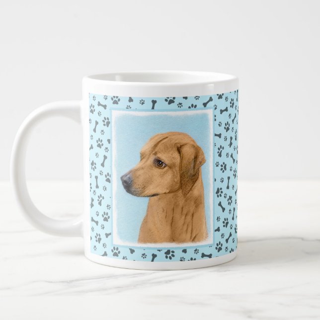 Rhodesian Ridgeback Painting - Original Dog Art Large Coffee Mug (Left)