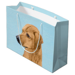 Rhodesian Ridgeback Painting - Original Dog Art Large Gift Bag
