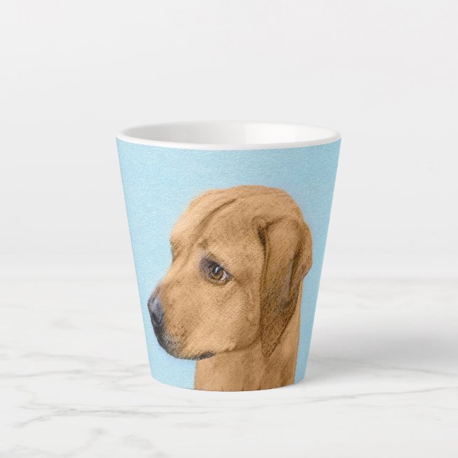 Rhodesian Ridgeback Painting - Original Dog Art Latte Mug (Front)