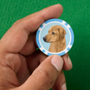 Rhodesian Ridgeback Painting - Original Dog Art Poker Chips