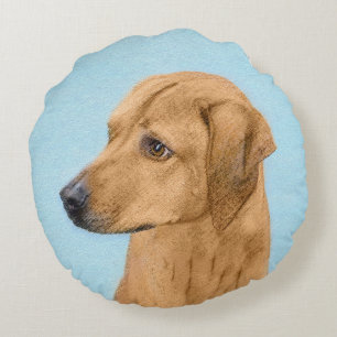 Rhodesian Ridgeback Painting - Original Dog Art Round Cushion