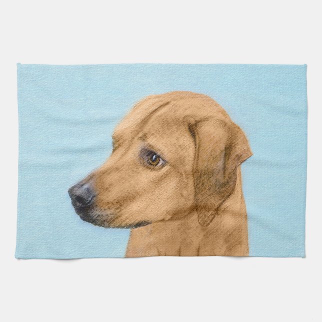 Rhodesian Ridgeback Painting - Original Dog Art Tea Towel (Horizontal)