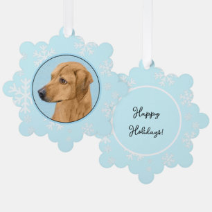 Rhodesian Ridgeback Painting - Original Dog Art Tree Decoration Card