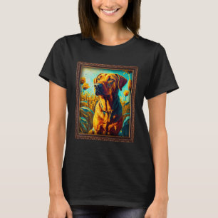 Rhodesian Ridgeback Painting Sunflower Flower Mom T-Shirt