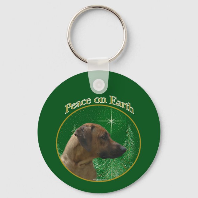 Rhodesian Ridgeback Peace Key Ring (Front)