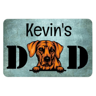 Rhodesian Ridgeback Peeking Personalised Dad Magnet