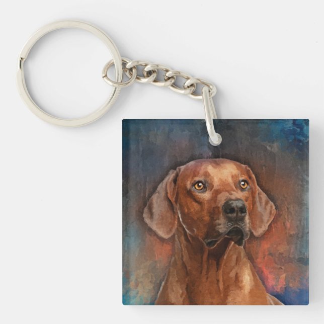 Rhodesian Ridgeback Portrait Key Ring (Front)