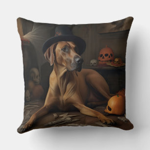 Rhodesian Ridgeback Pumpkins Halloween Scary Cushion