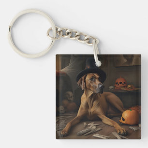 Rhodesian Ridgeback Pumpkins Halloween Scary Key Ring