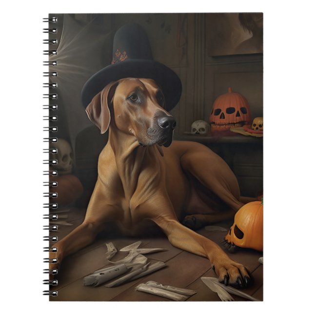 Rhodesian Ridgeback Pumpkins Halloween Scary Notebook (Front)